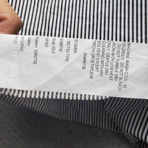 LAFAYETTE 148 New York Shirt Womens XS Multi Colorblock Striped Collar Button Up - Picture 7 of 11